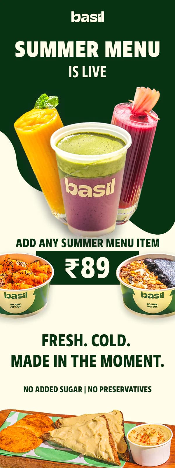 Basil emailer: summer menu is live
