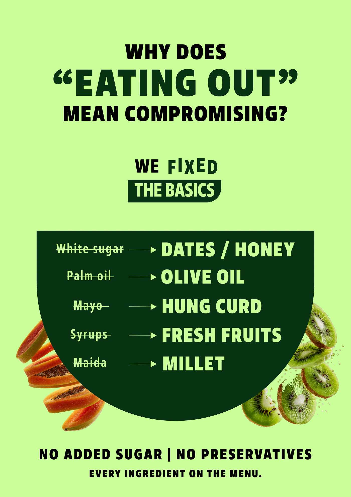 Basil A0 banner: why does eating out mean compromising?