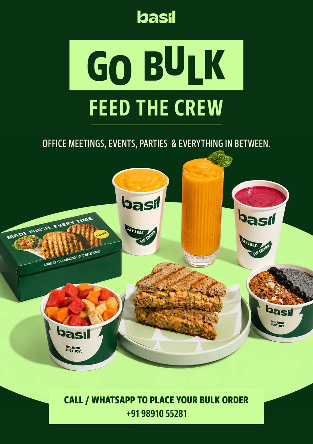 Basil tent card: go bulk, feed the crew