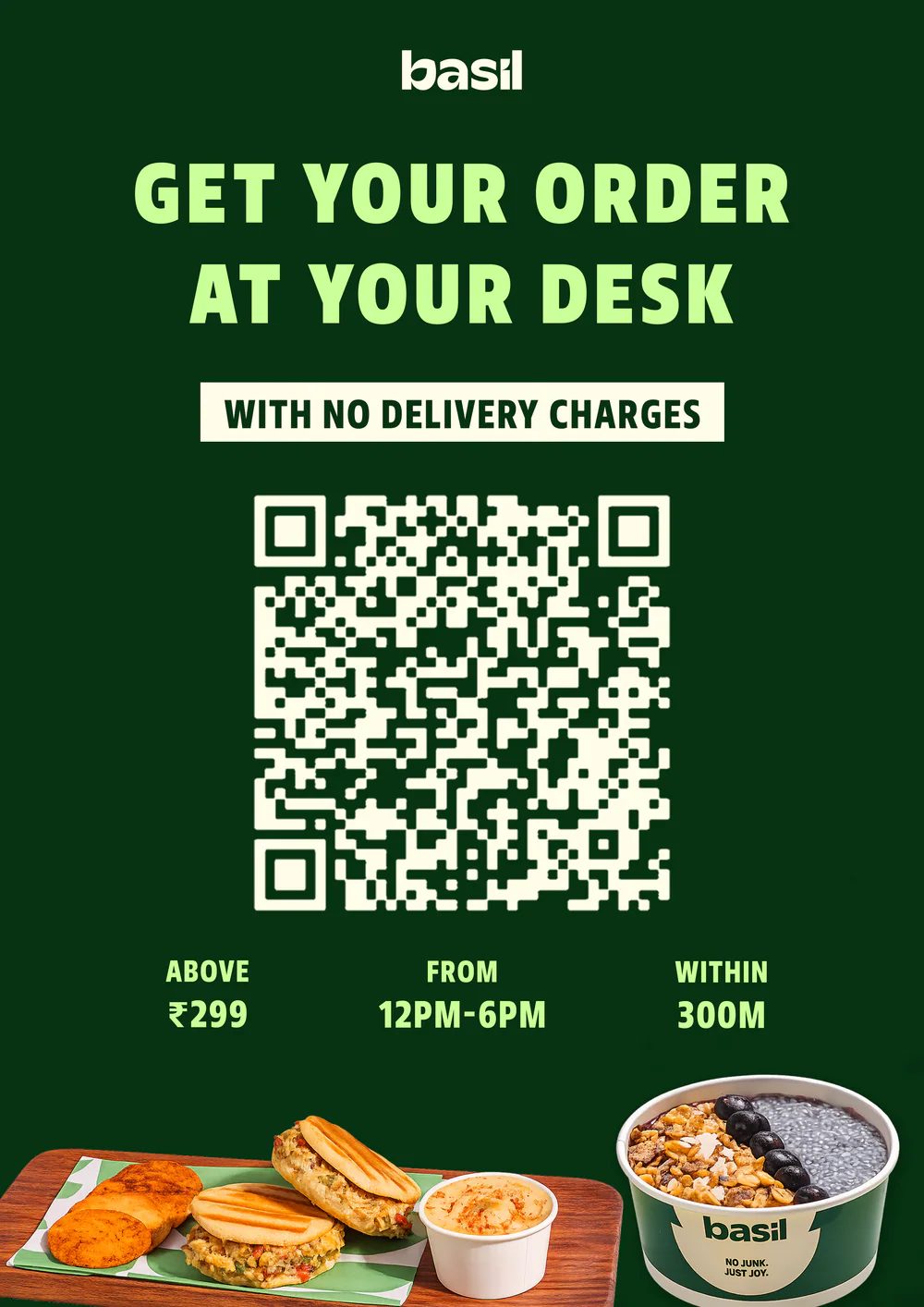 Basil A4 stand: get your order at your desk