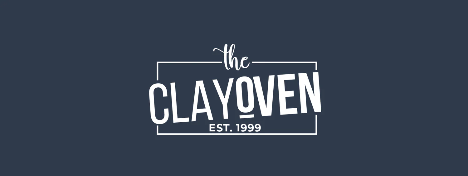 The Clayoven logo on navy