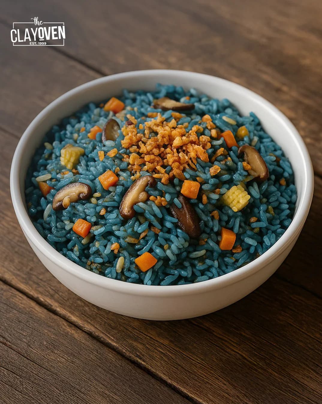 Clayoven blue rice food visual, from social grid 01