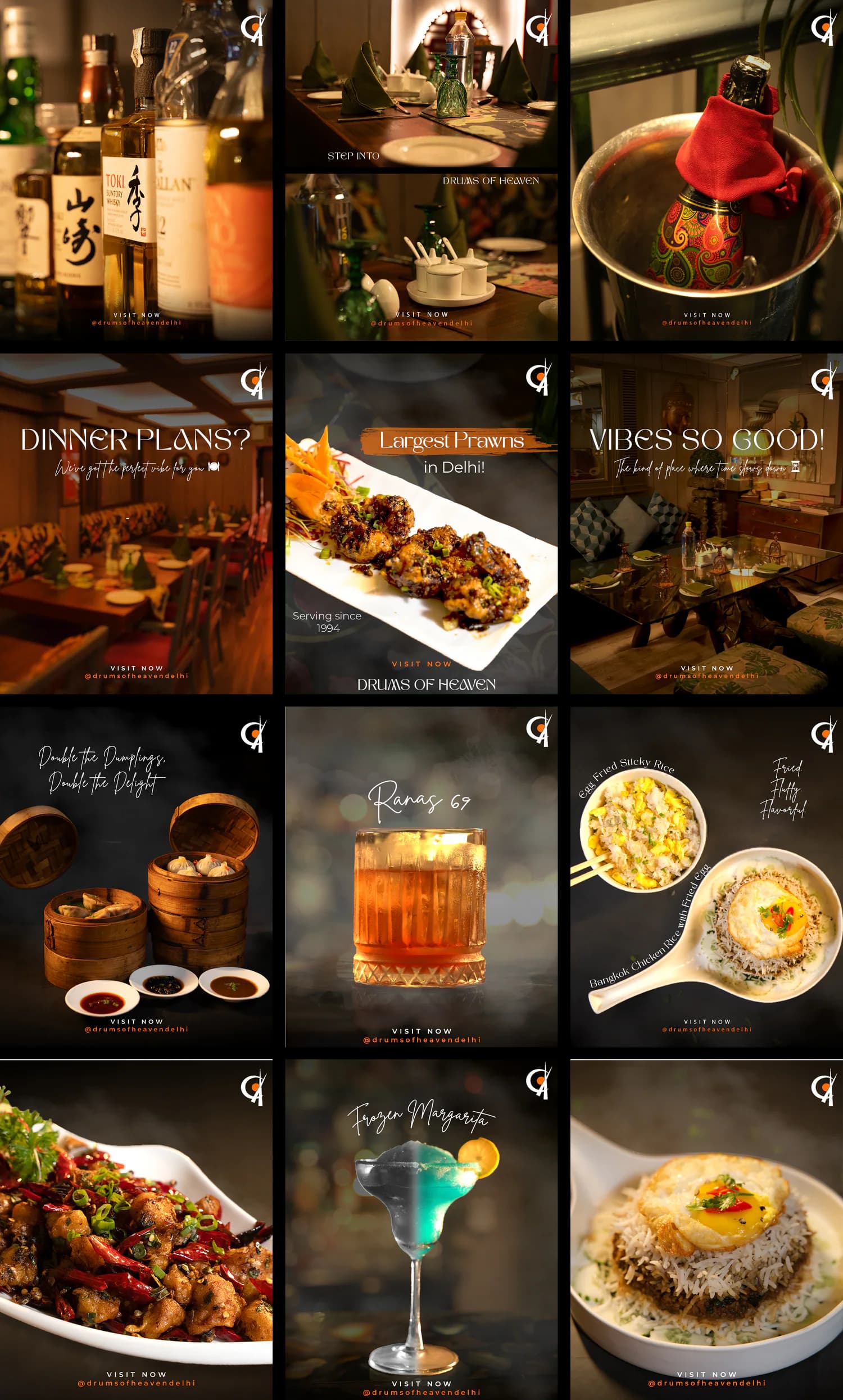 Drums of Heaven October social grid: reels, carousels and promotions