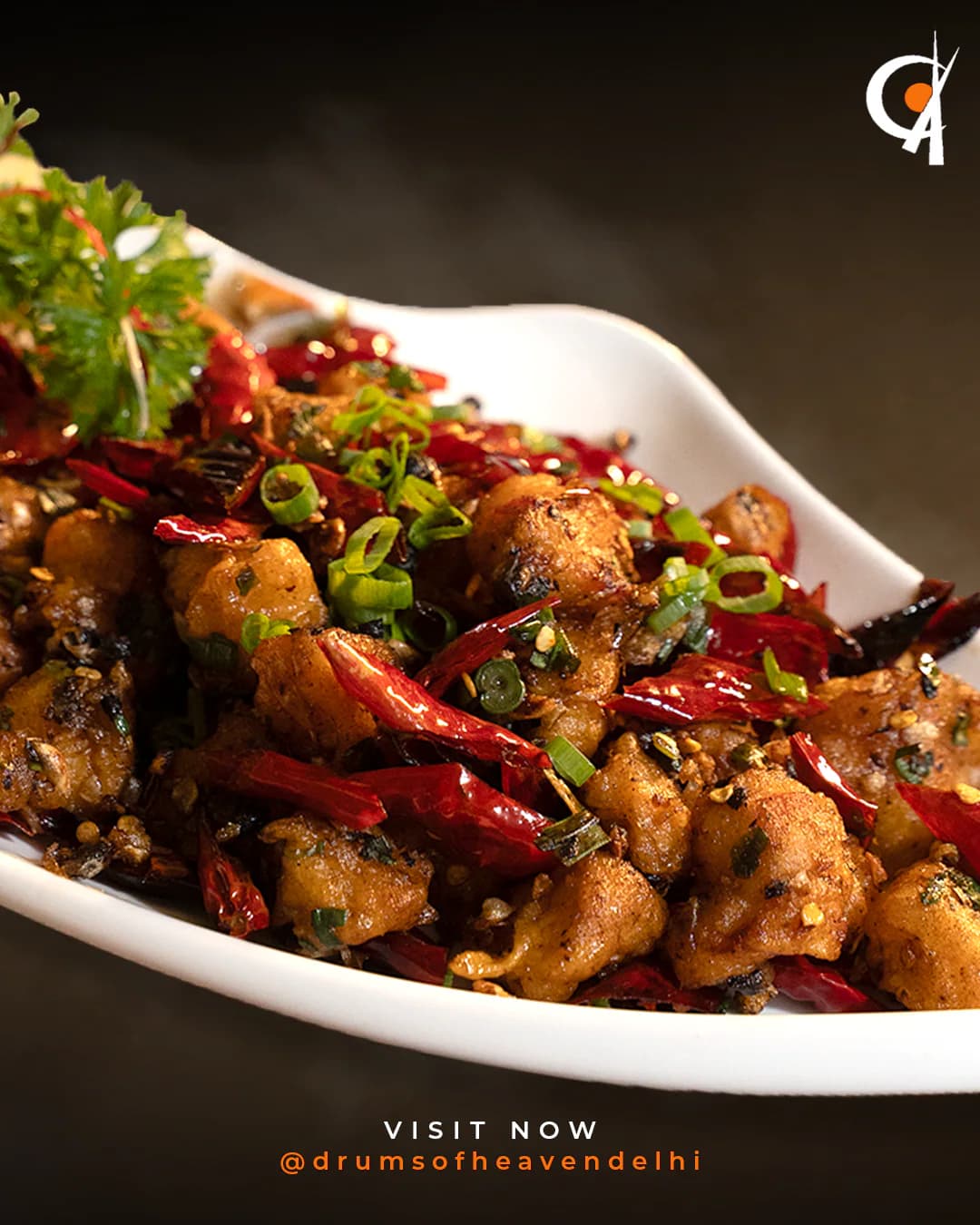 Drums of Heaven: crispy chilli chicken close-up