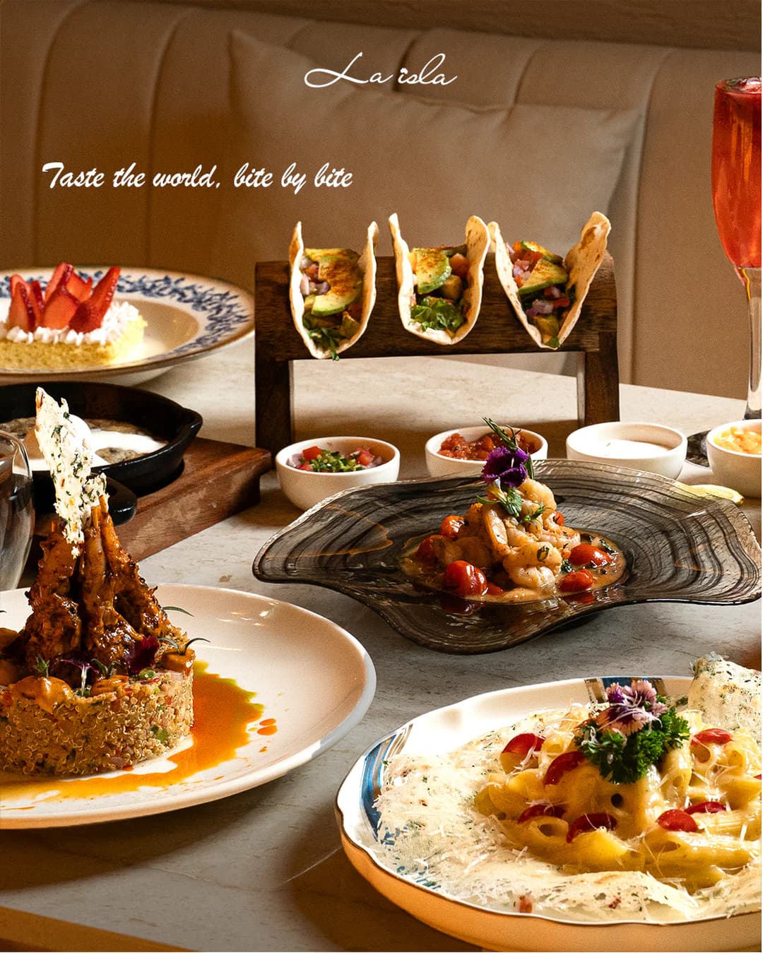 La Isla post: a food spread — taste the world, bite by bite