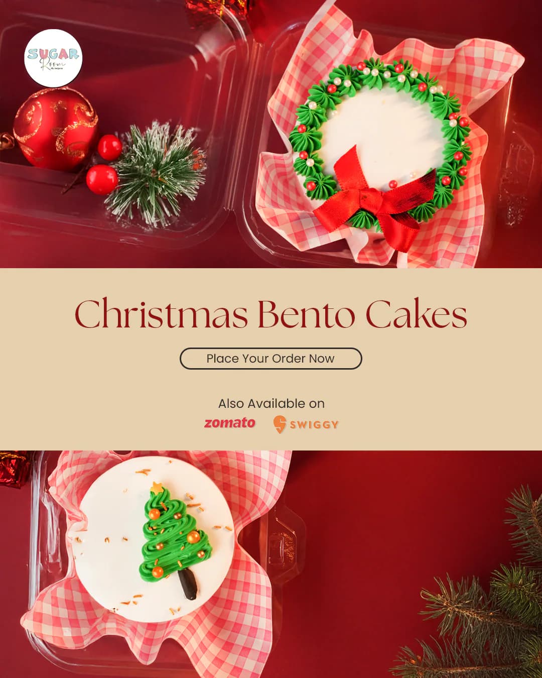 Sugarroom Christmas bento cakes