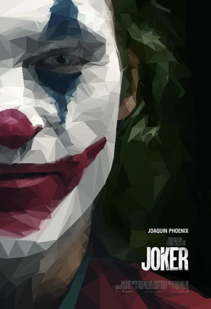 Low-poly portrait built only from polygons